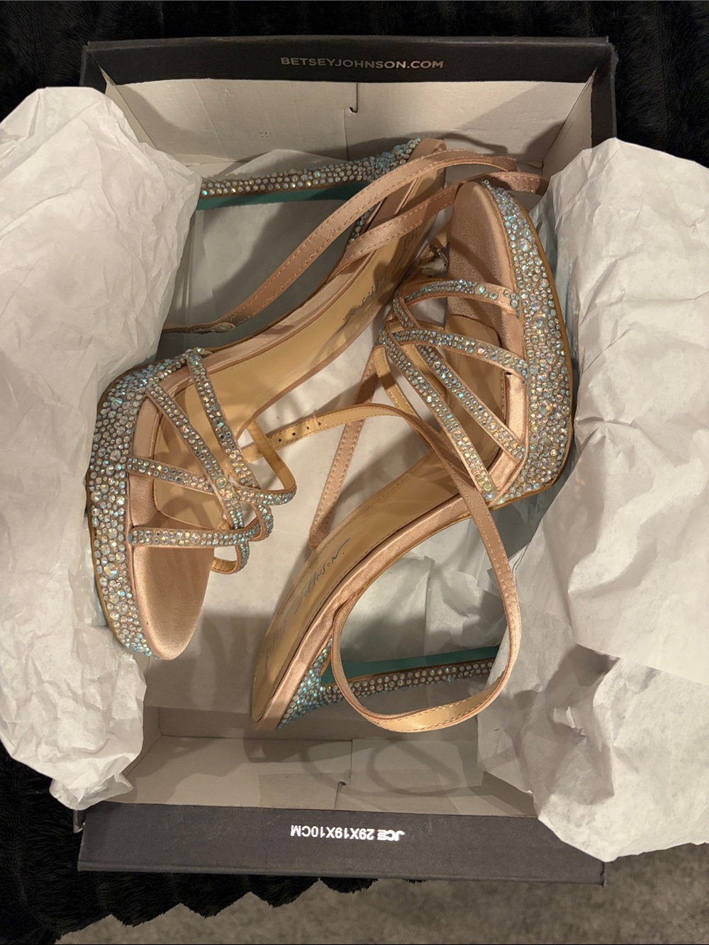 Betsy Johnson SB-Aden Champagne Rhinestone Heel Womens 10